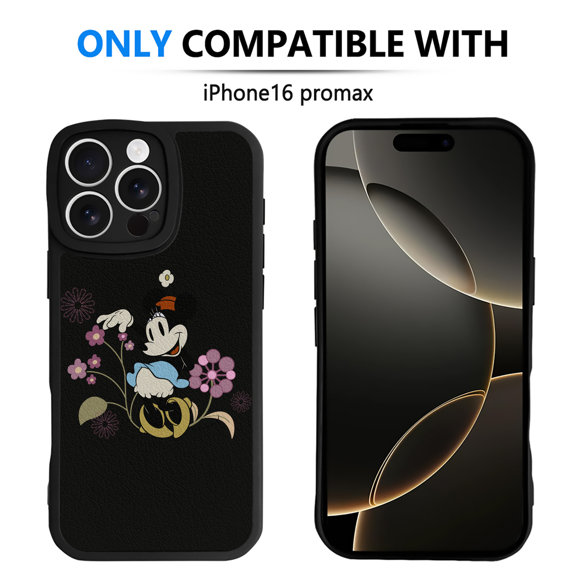 （画像用） ミッキーマウス Mickey Mouse 【iPhone 16シリーズ対応】シリコンスマホケース（レザー調） 材質：シリコン
